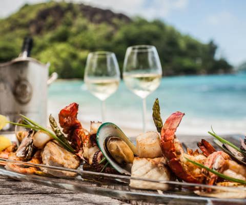 Seafood on the beach