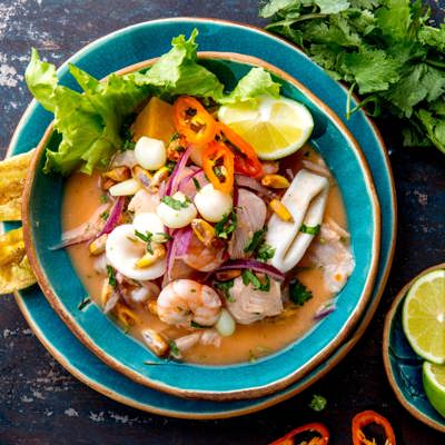 Ceviche and coastal seafood